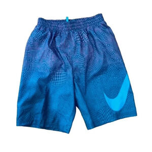 Nike Boy's Blue Swim Grid Swoosh Breaker 7" Volley Swim Shorts Size XL NWT